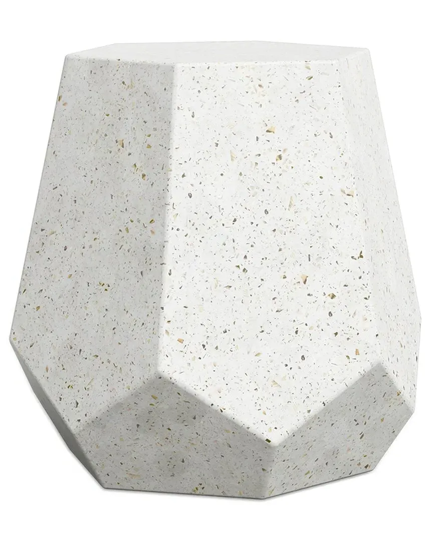 Mixx Faceted Stool - White, Concrete