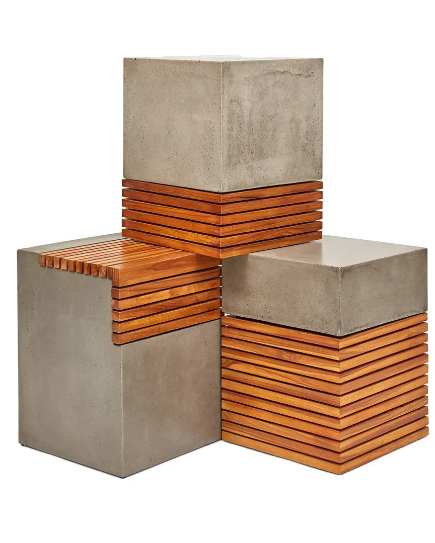 Stecca Corto Stool - Dark Grey, Concrete