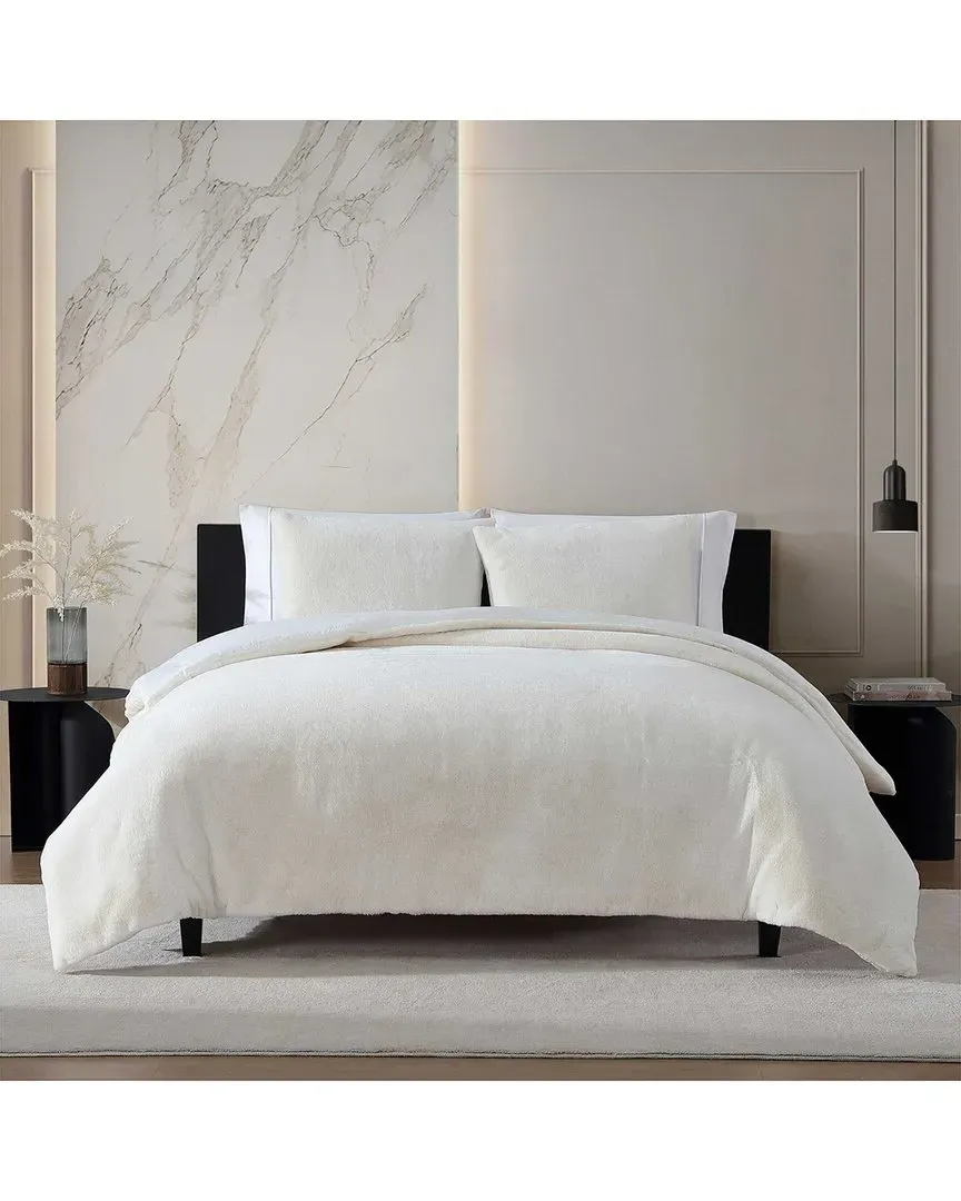 Signature Solid Faux Fur Comforter Set - Ivory image