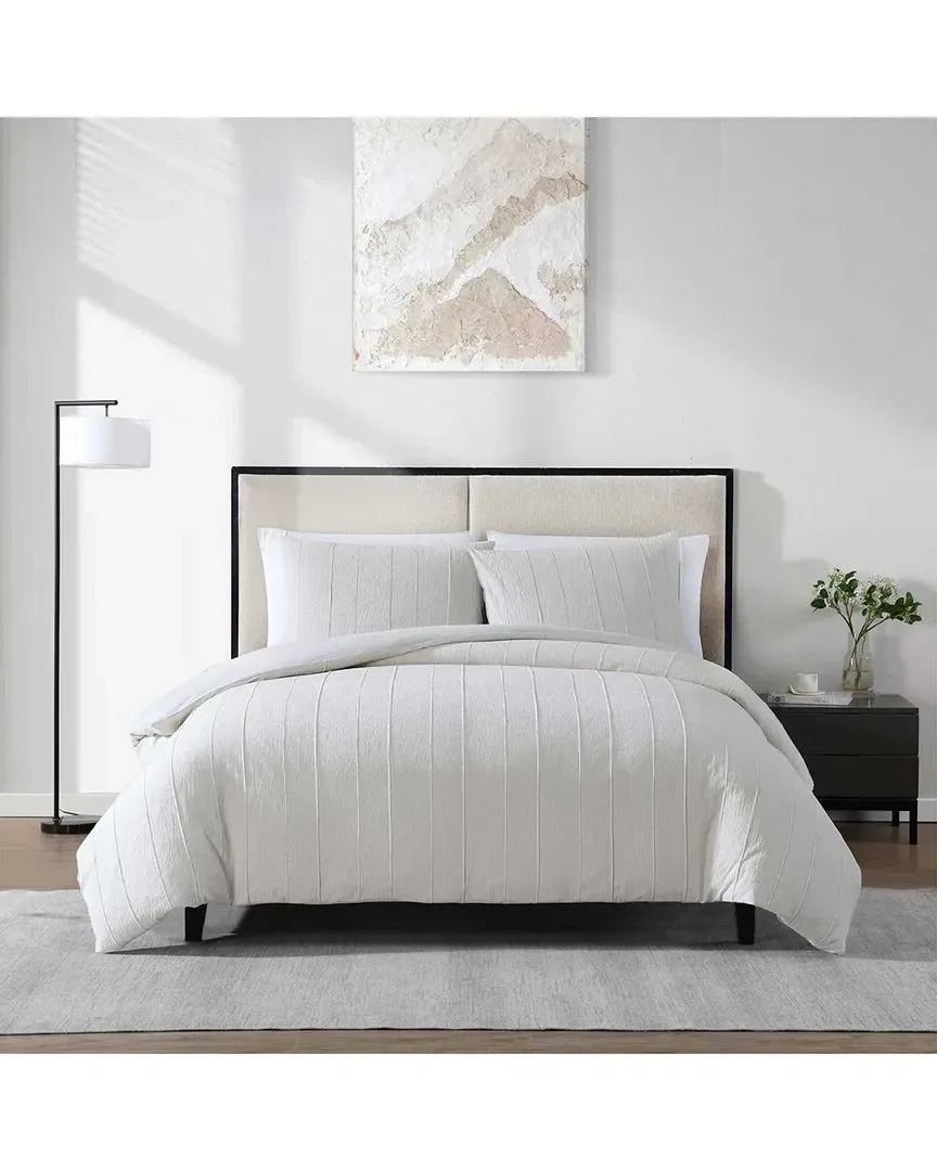 Tucks Cotton Jacquard Comforter Set - Natural Chambray image