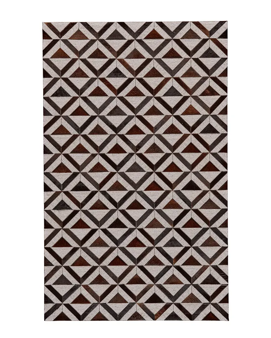 Canady Diamond Area Rug - Grey, Leather image
