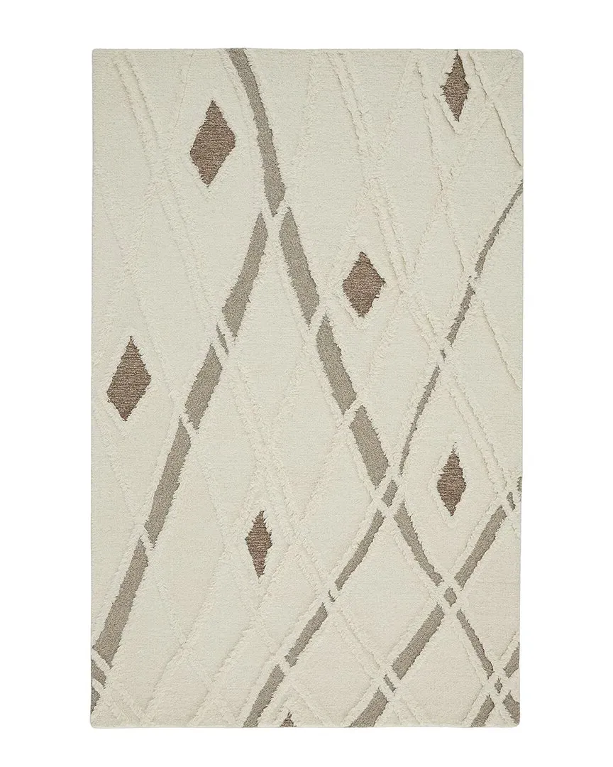 Elika Moroccan Wool Tufted Accent Rug - Ivory, Wool