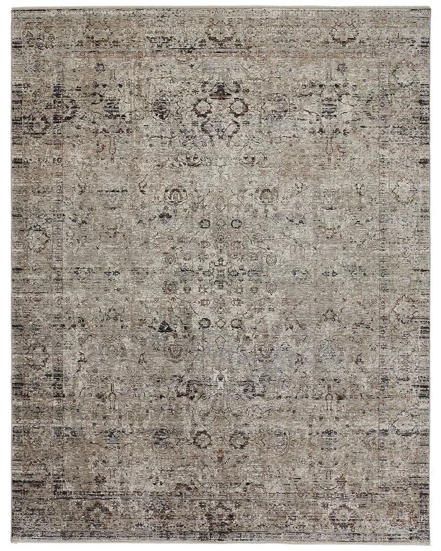 Ennis Space Dyed Ornamental Rug - Ivory, Polyester