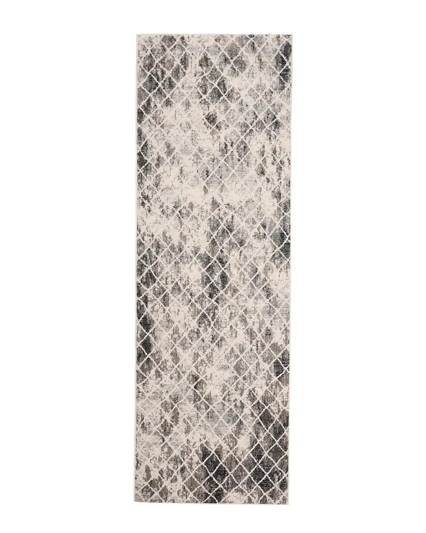 Kiba Distressed Diamonds Rug - Ivory, Polypropylene image