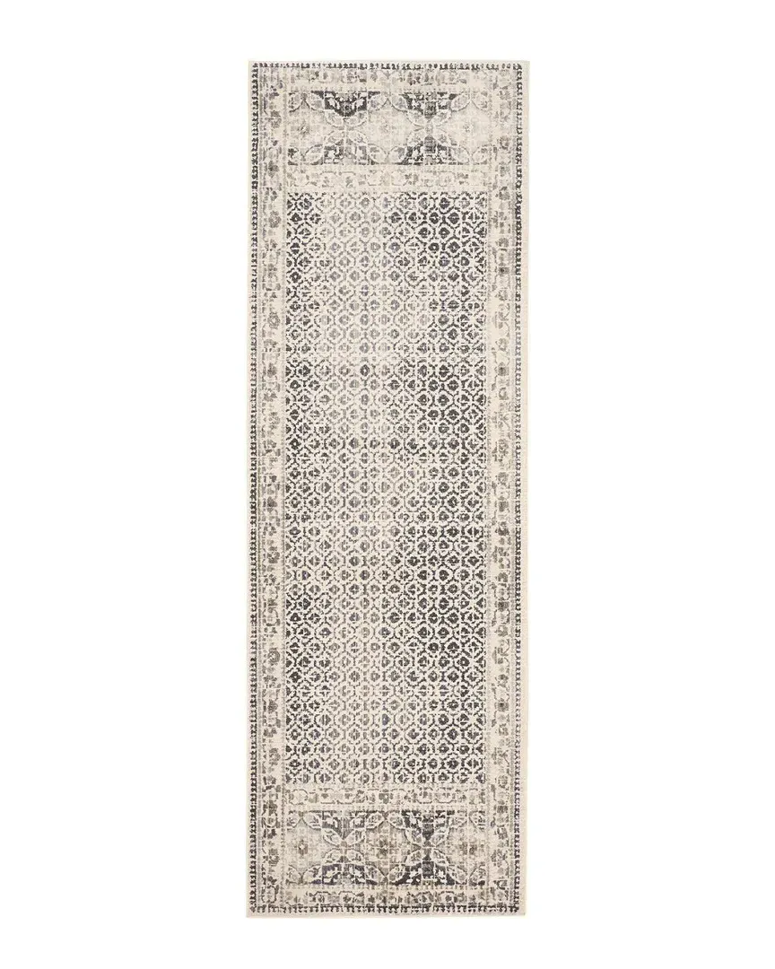 Kiba Geometric Floral Accent Rug - Ivory, Polypropylene