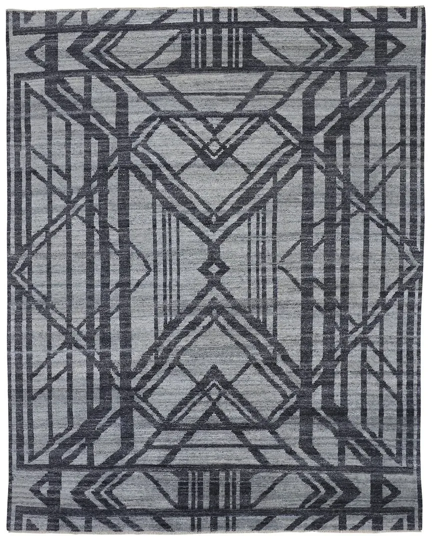 Norris Hand-Knotted Rug - Grey Blue, Wool image