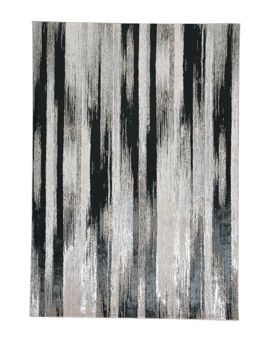 Orin Gradient Streak Metallic Rug - Black/Silver image