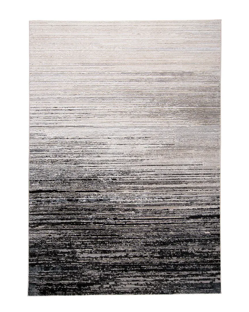 Orin Gradient Textured Metallic Rug - Black/Silver