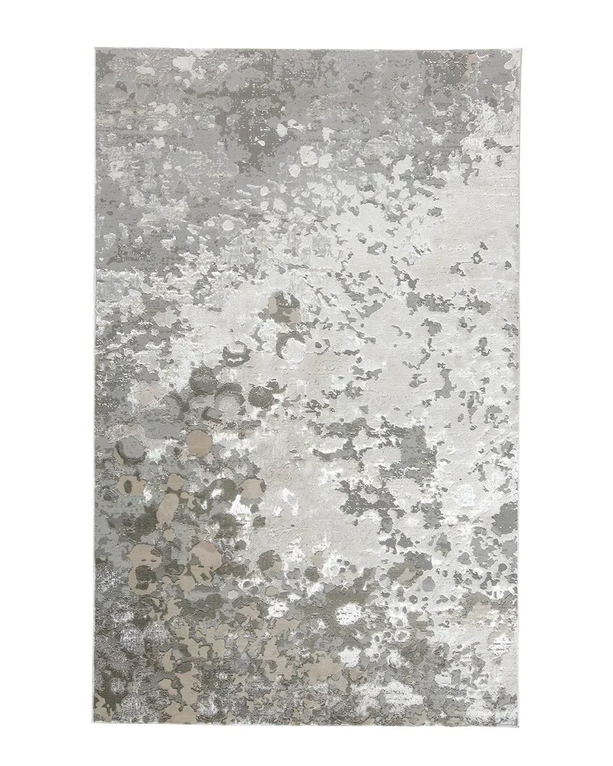 Orin Metallic Fluid Area Rug - Silver, Polyester