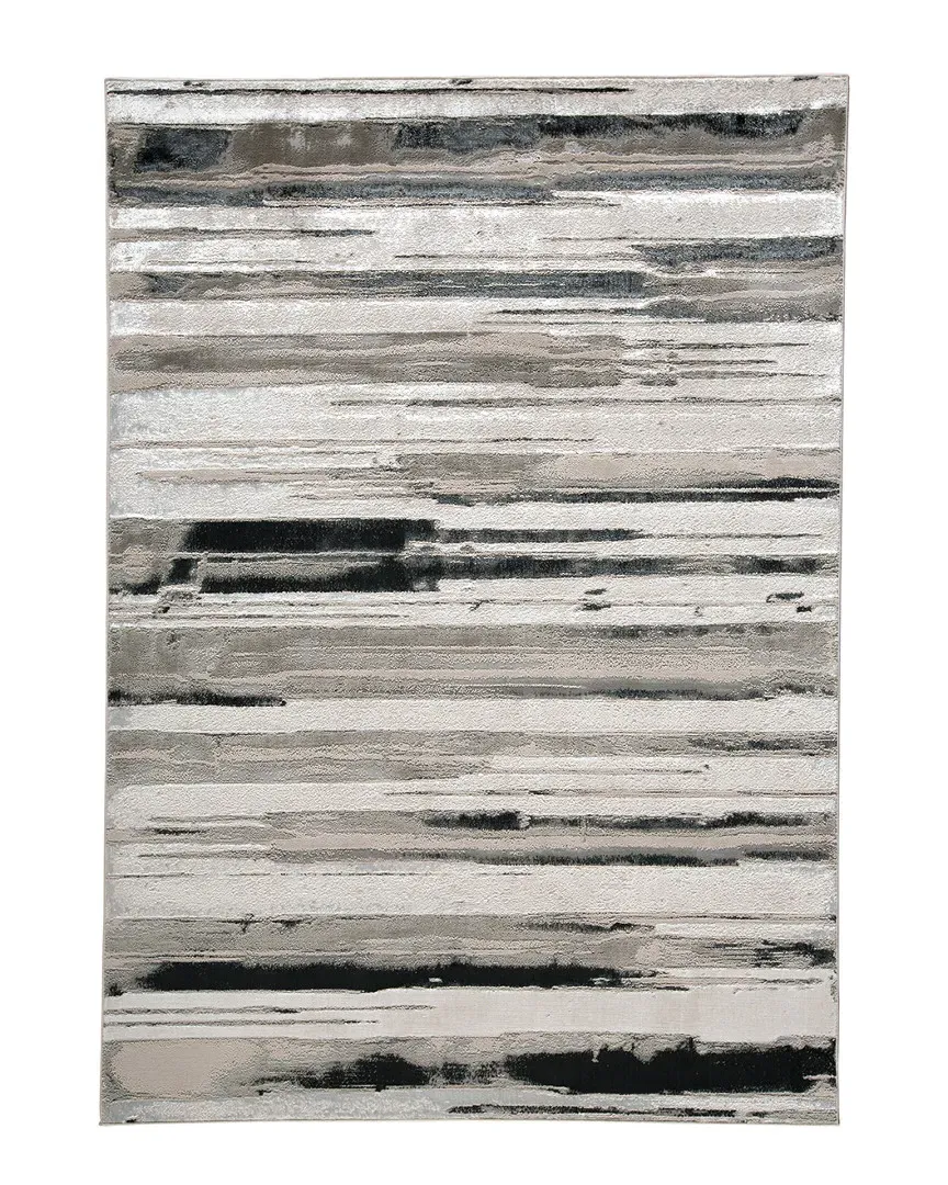 Orin Metallic Gradient Area Rug - Silver, Polyester