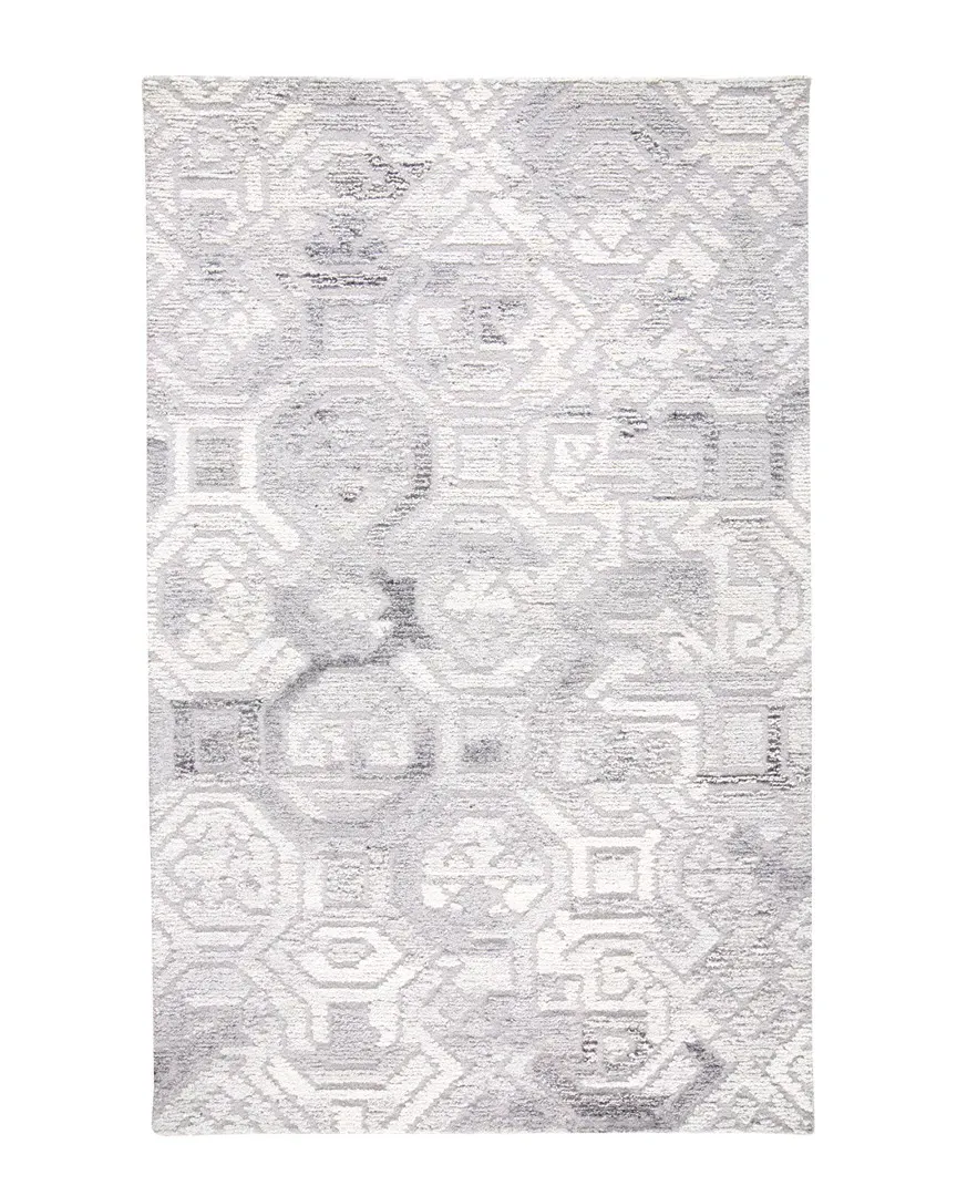 Palatez Geometric Accent Rug - Grey, Wool image