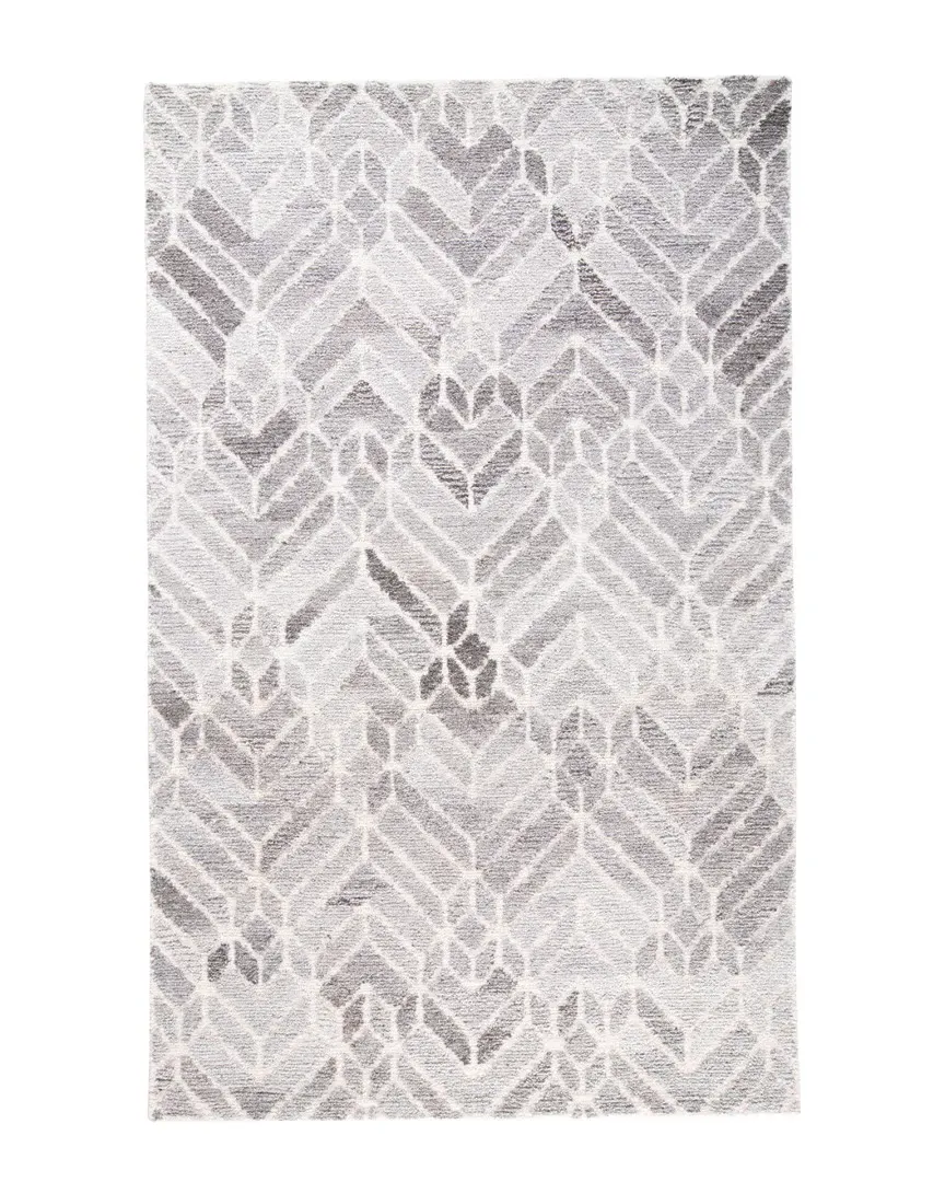 Palatez Geometric Tufted Wool Rug - Gray image