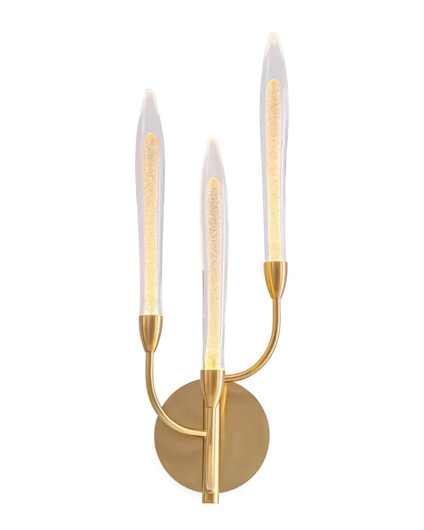 Alina 3-Light LED Wall Sconce - Satin Brass, Crystal image