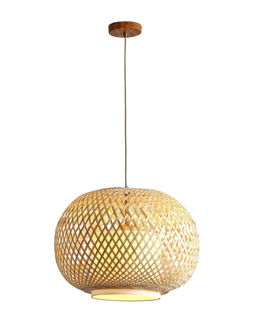 Fos Large Pendant Light - Brushed Beige, Bamboo image