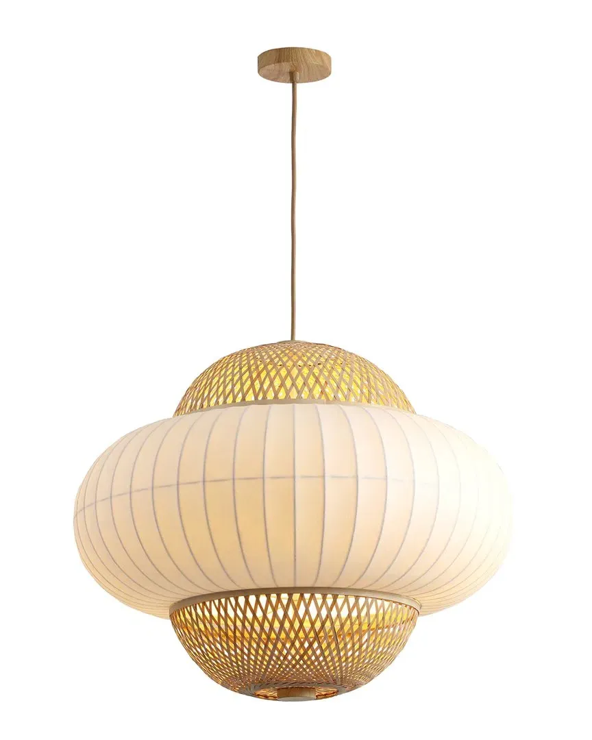 Hikari Large 4-Light Pendant Light - Beige, Bamboo image
