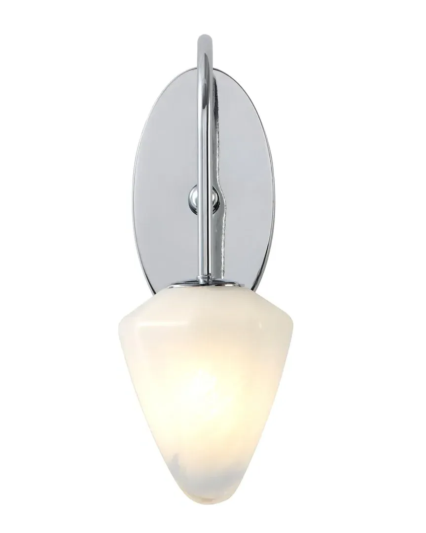 Nimbus 1-Light Wall Sconce - Polished Chrome, Snow White Glass image