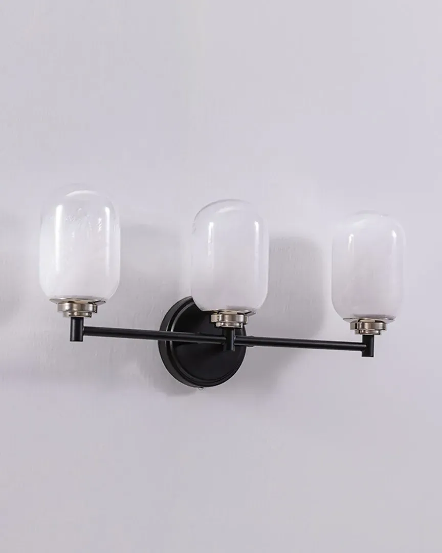 Seren 3-Light Wall Sconce with Handmade Glass Shades - Black