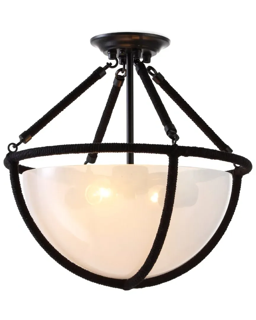 Voyager 2-Light Flush Mount Ceiling Light with Rope Detailing