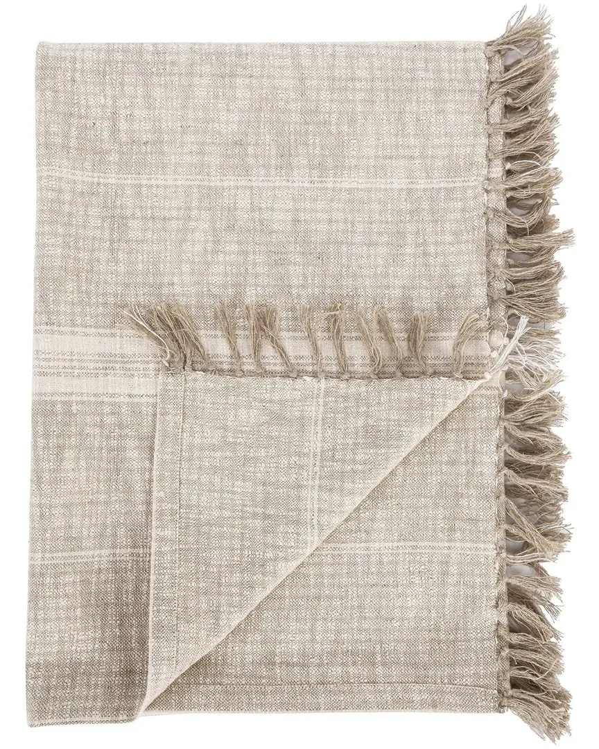 Lea Throw Blanket - Ivory, Cotton Linen Blend