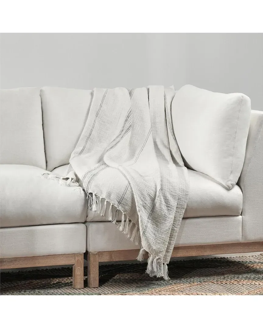 Ria Throw Blanket - Grey, Cotton Linen image