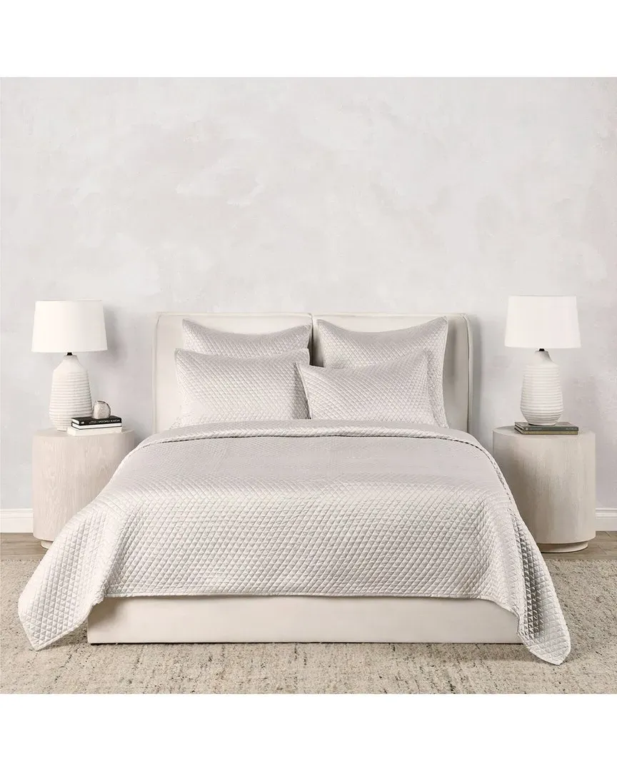 Winthrop Quilted Diamond Quilt - Grey, Sateen