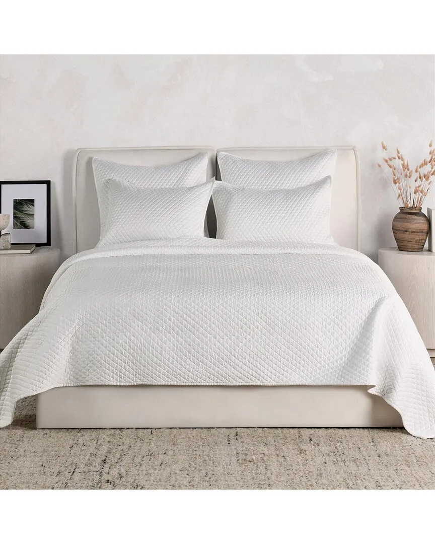 Winthrop Quilted Diamond Quilt - White, Sateen