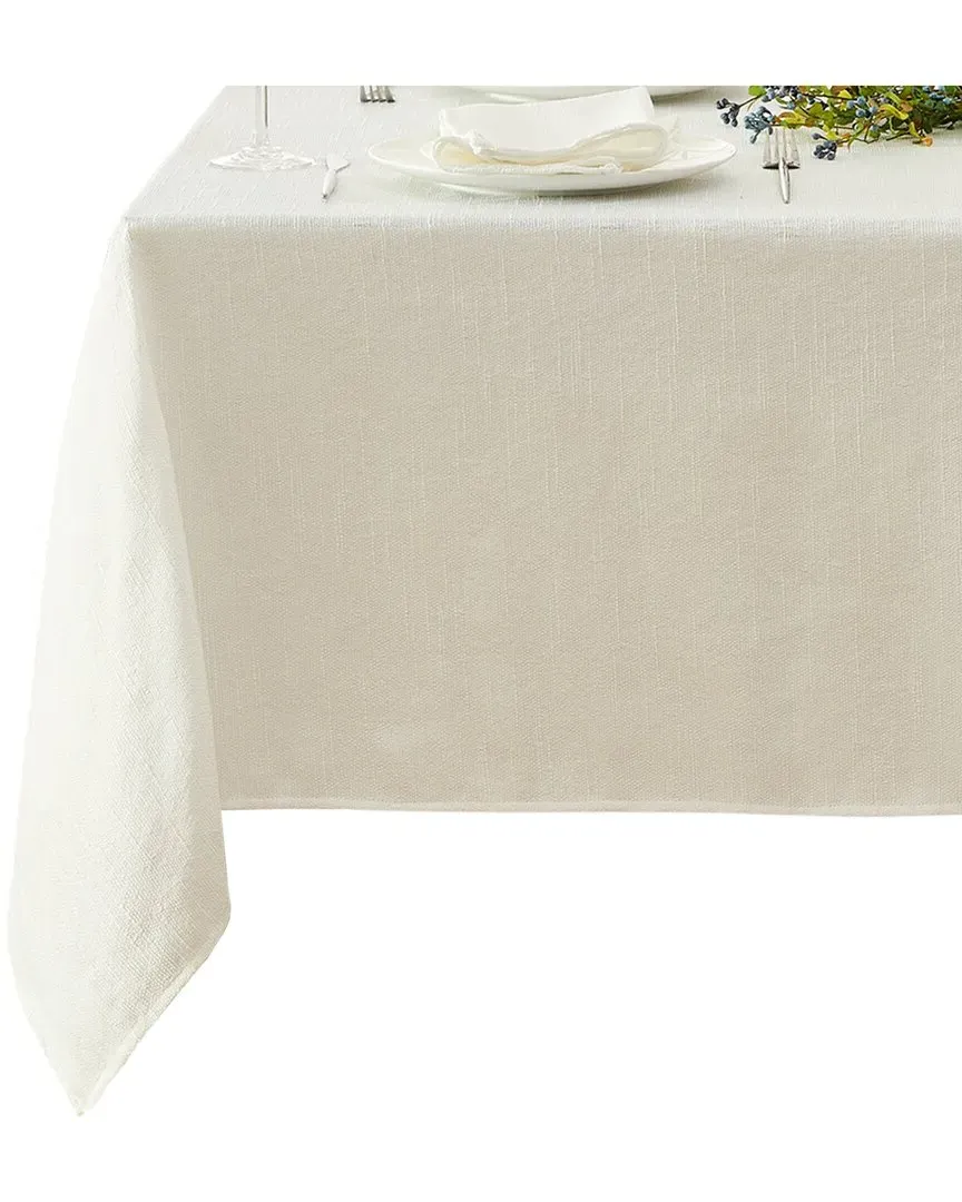 Bristow Textured Weave Tablecloth - White, Polyester