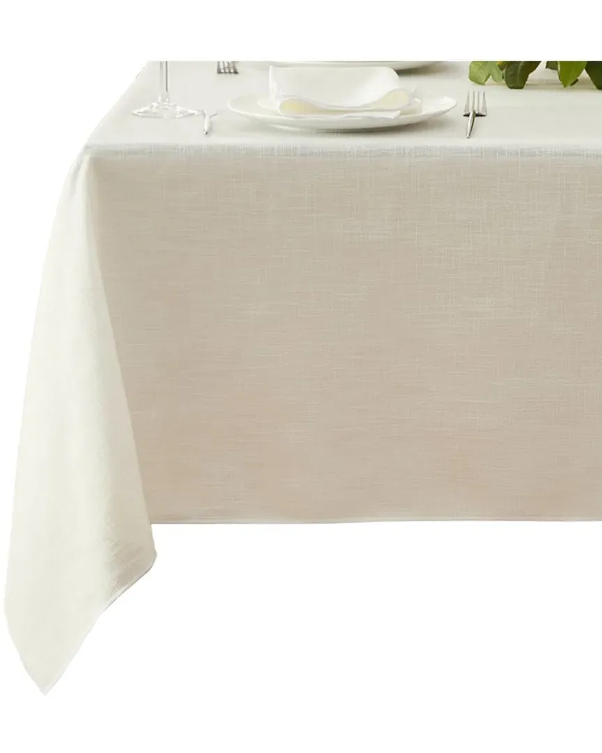Embroidered Border Tablecloth - White image