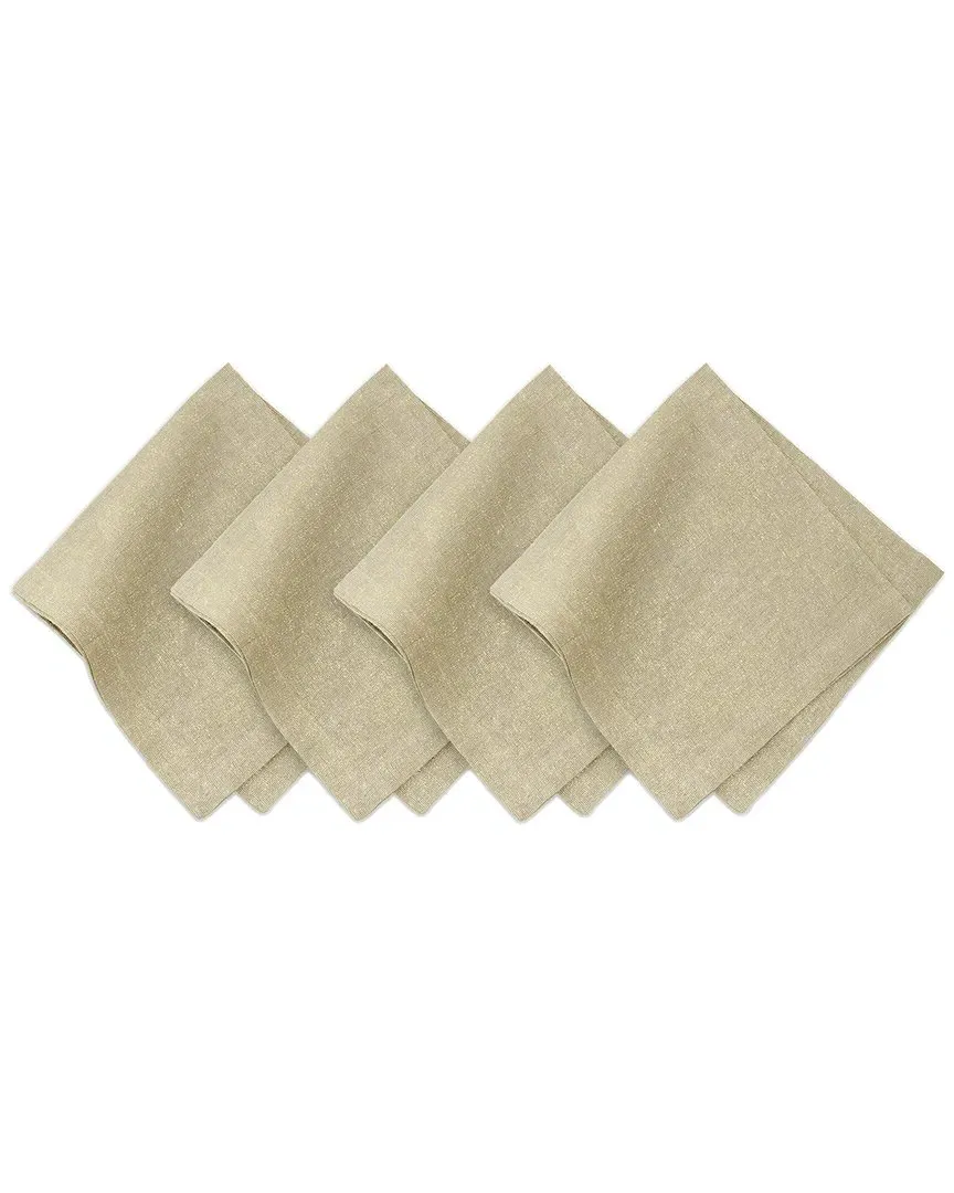 La Classica Set of 4 Linen Napkins - Natural, Gold image