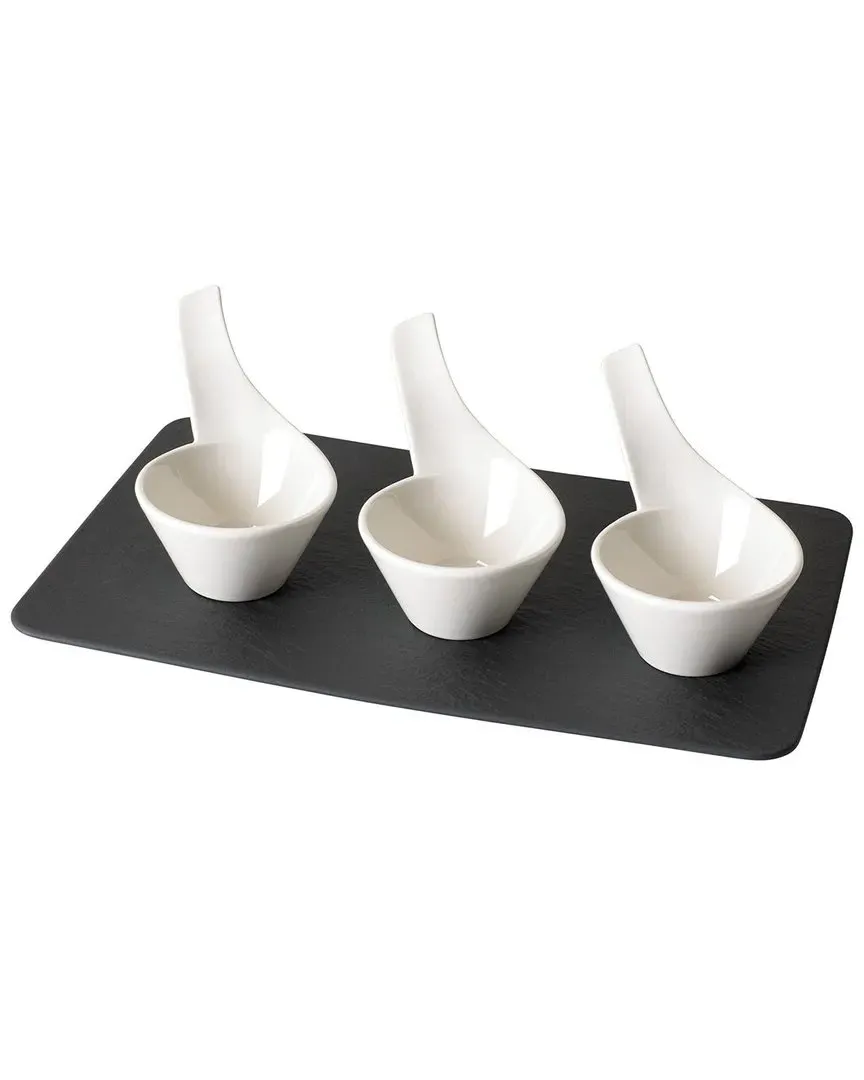 New Wave 4pc Dip Set - White, Porcelain image