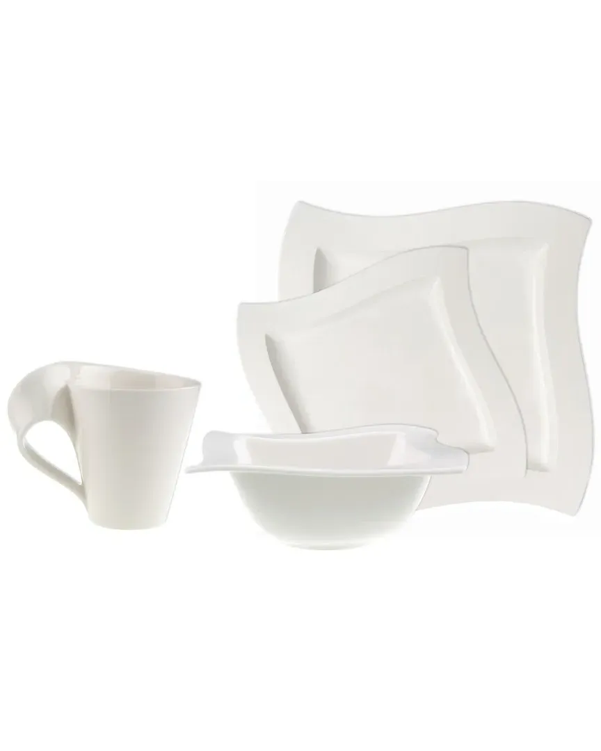 New Wave 4pc Set - White, Porcelain