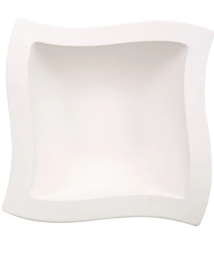 New Wave Square Salad Bowl - White, Porcelain