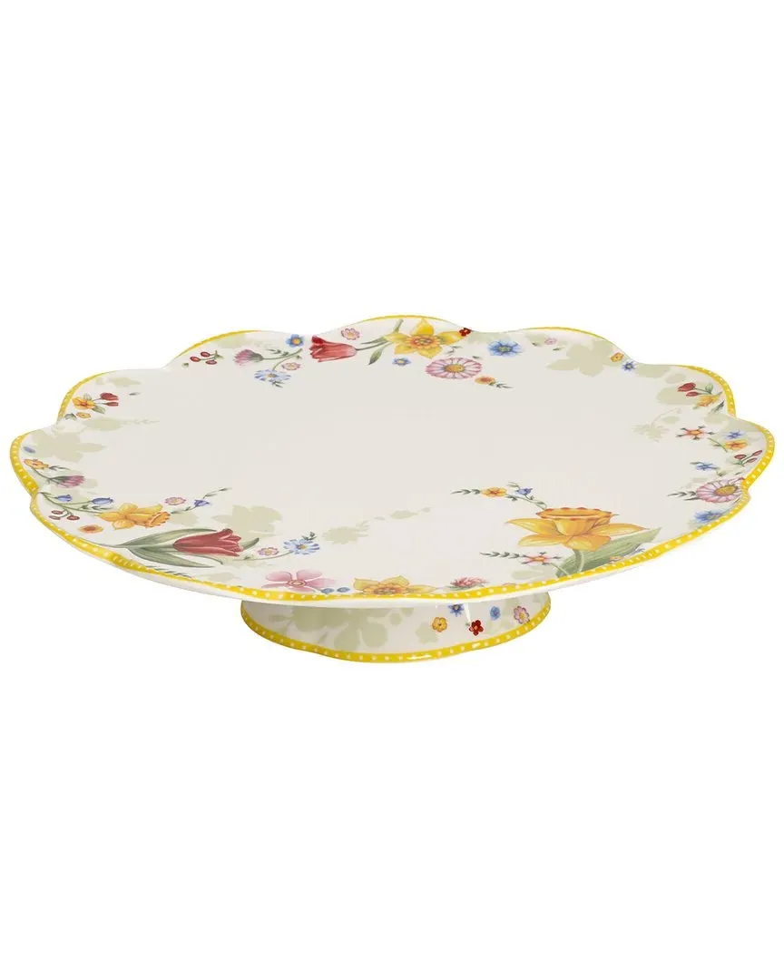 Spring Awakening Footed Cake Plate - Multicolor, Porcelain