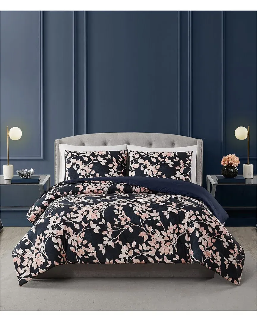 Amaya Floral Duvet Cover Set - Blue, Cotton image