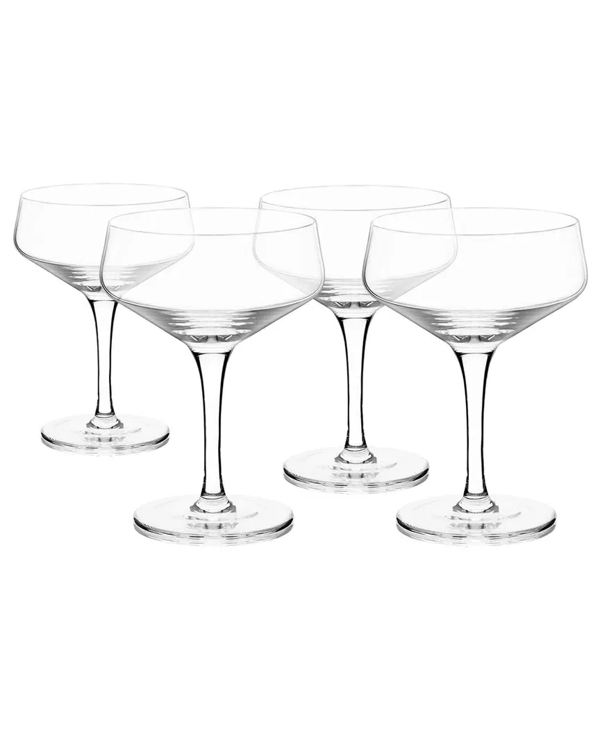 Angled Crystal Coupe Glasses Set of 4 - Clear image