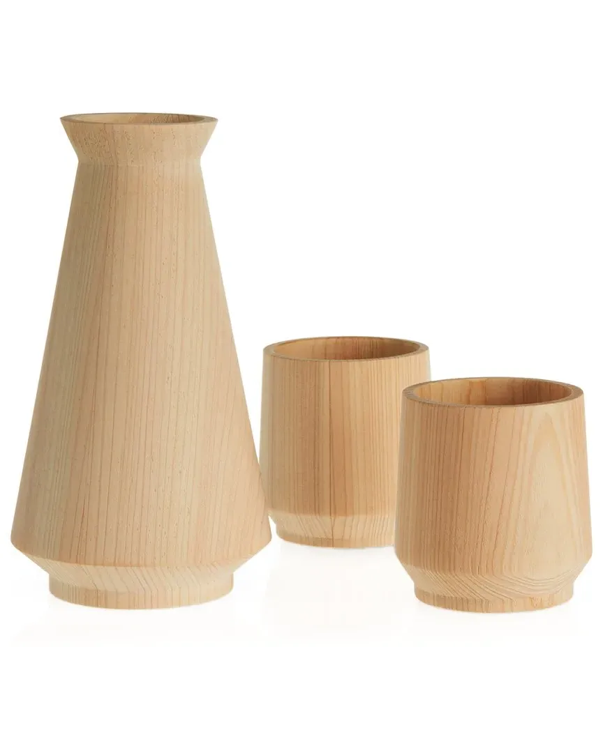 Viski 3-Piece Sake Set - Hinoki Cypress image