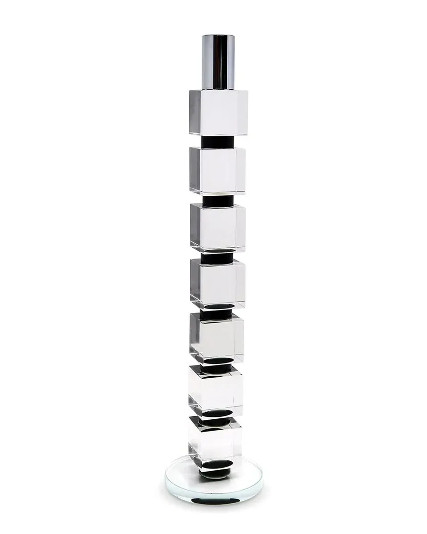 Block Crystal Candlestick - Clear