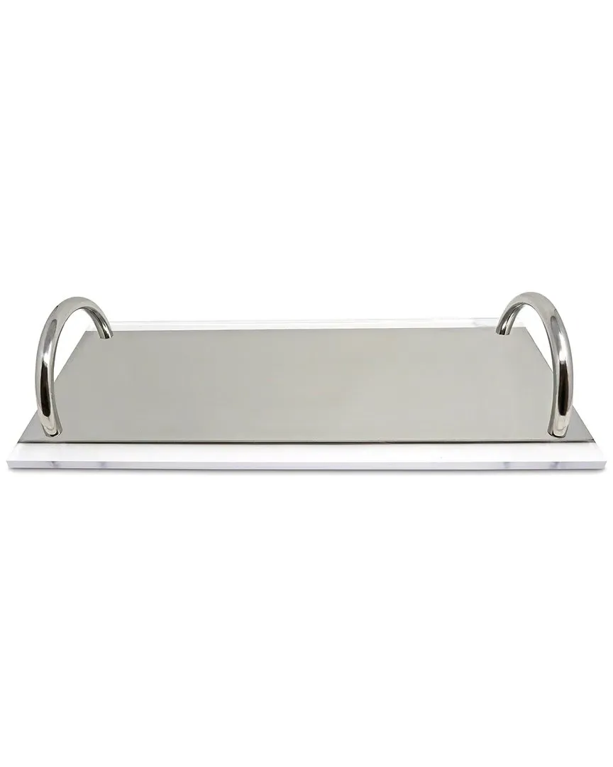 Decorative Tray with Handles - Clear White, Acrylic image