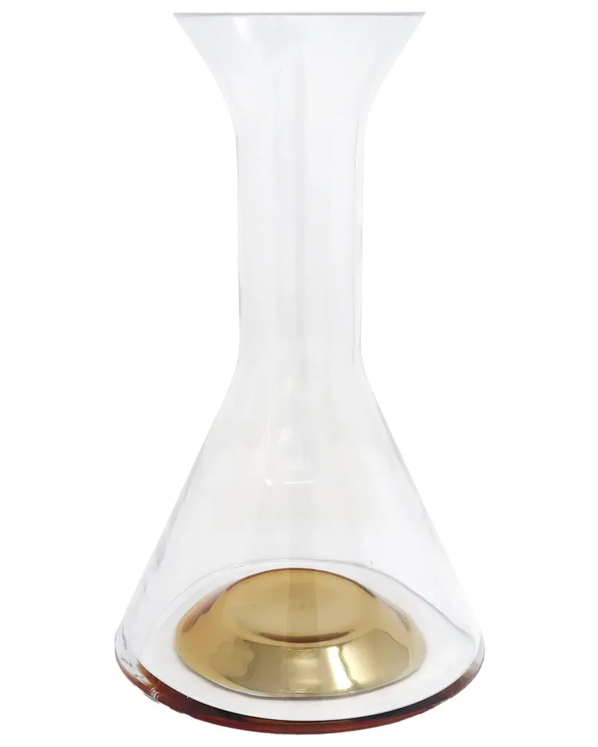 Glass Decanter with Base Detail & Lid - Clear, Gold image