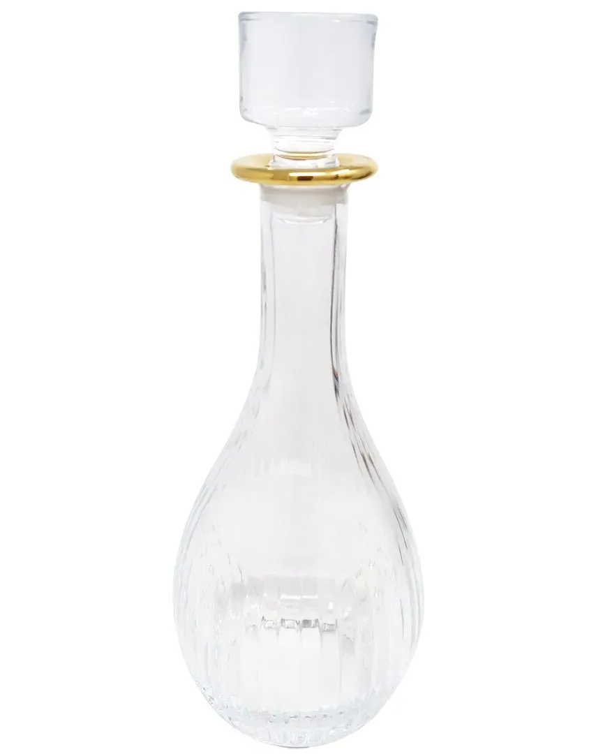 Linear Design Decanter with Rim - Clear, Glass