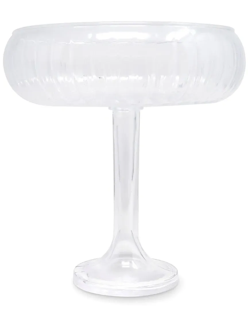 Linear Footed Bowl - Clear, Glass image