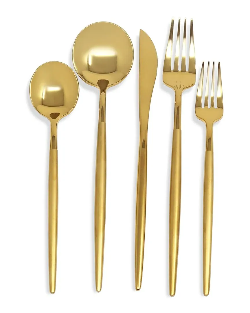 Morne 20pc Flatware Set - Gold, Stainless Steel