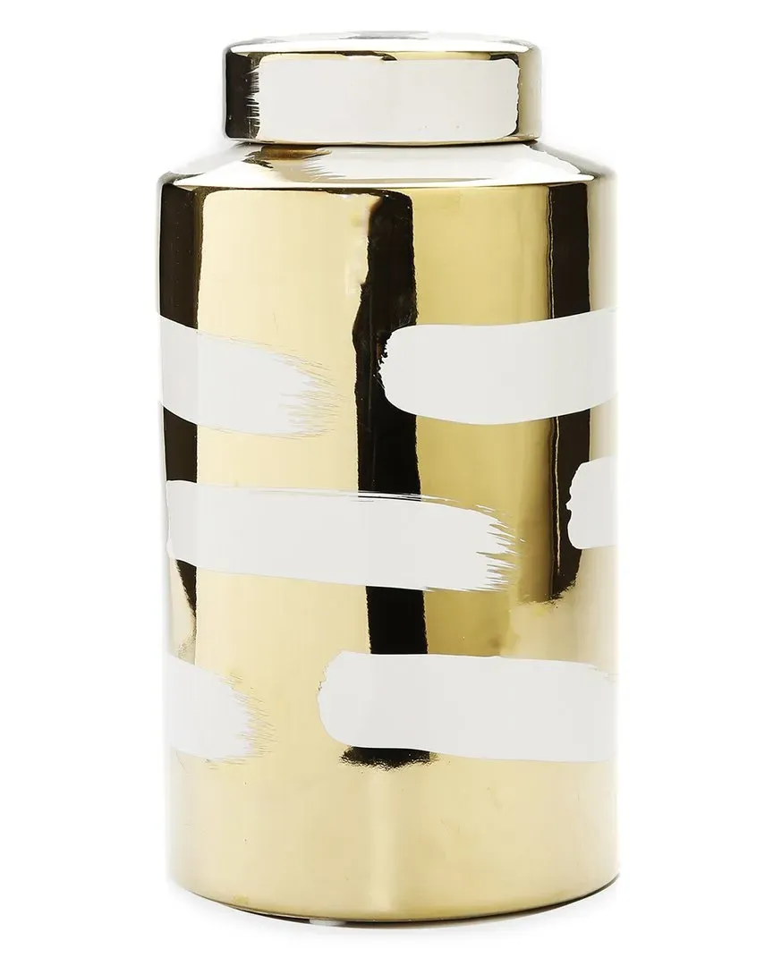 Porcelain Jar with Cover - Gold, Porcelain