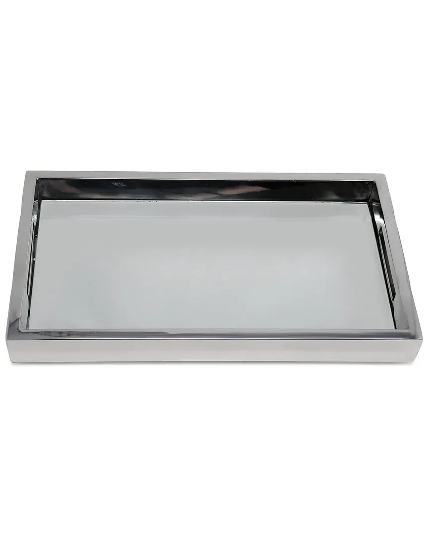 Rectangle Mirror Tray - Silver