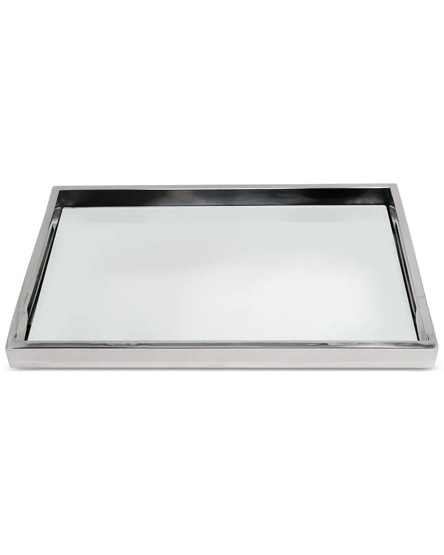 Rectangle Mirror Tray - Silver