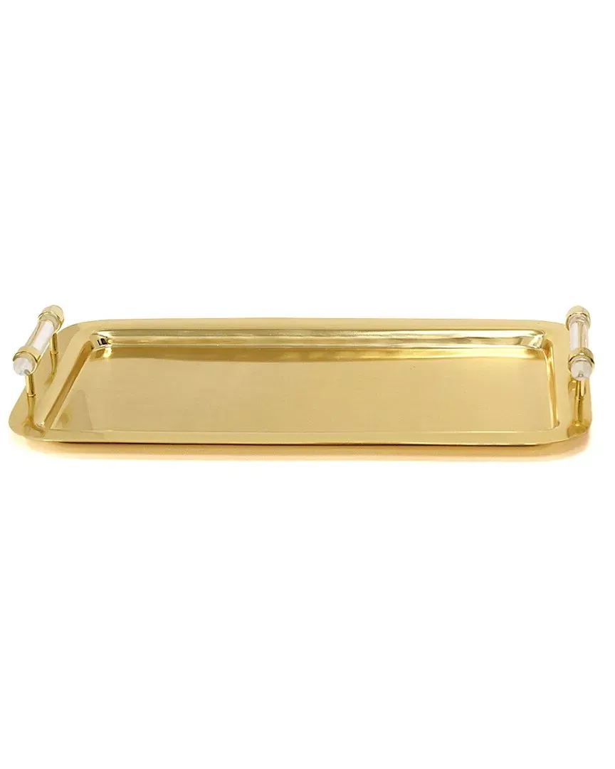 Rectangular Tray with Handles - Gold, Stainless Steel image
