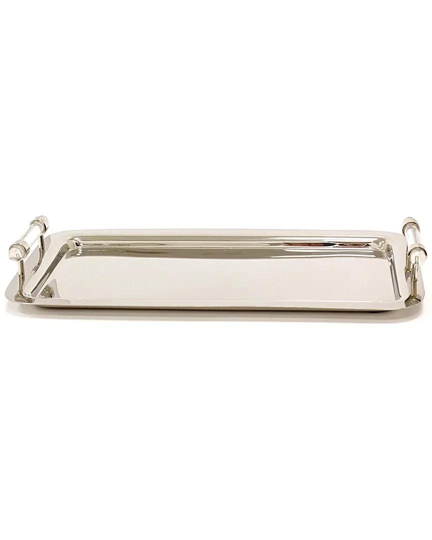 Rectangular Tray with Handles - Silver, Stainless Steel