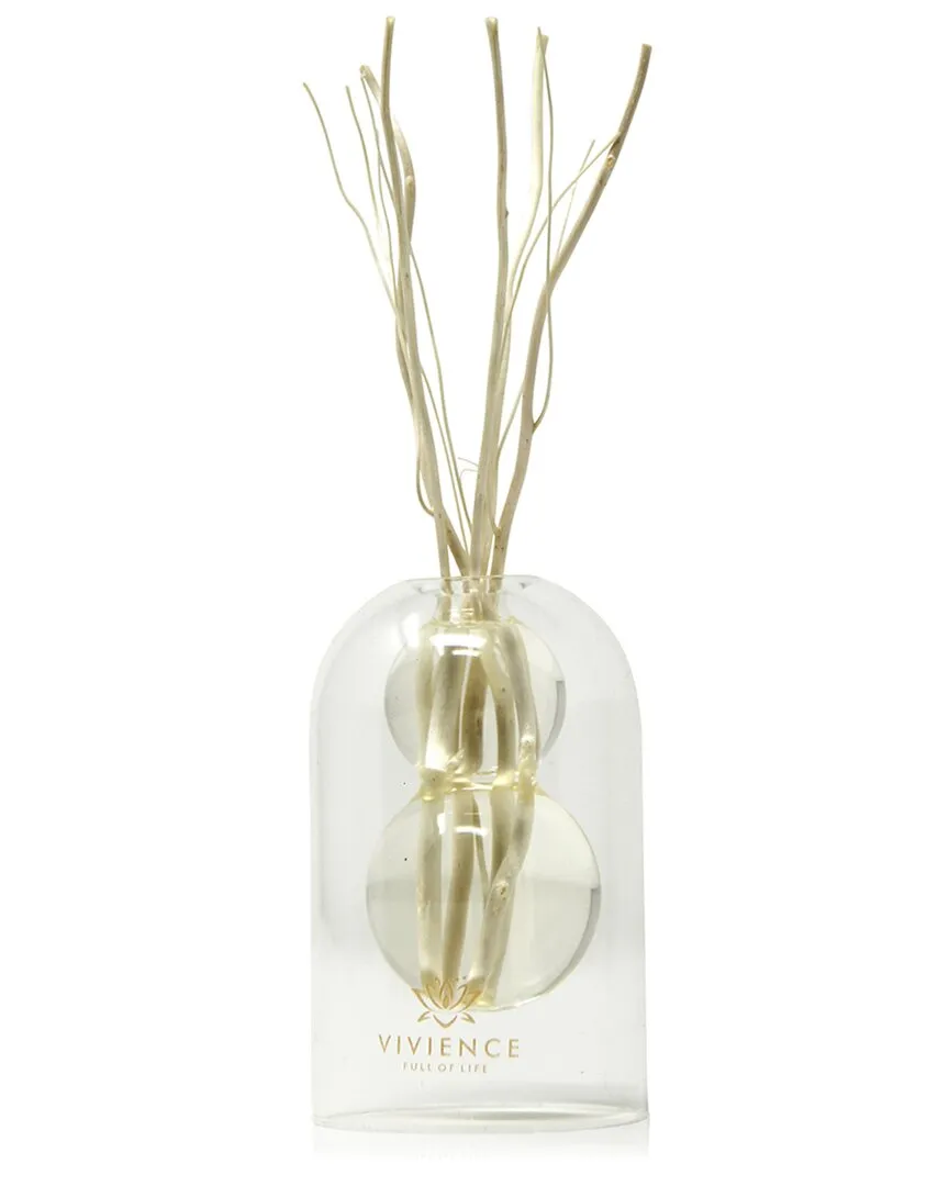 Reed Diffuser with White Circular Inlay - Clear, Glass