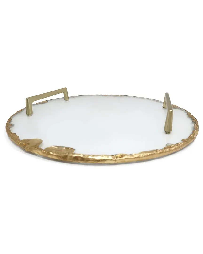 Round Glass Tray - Gold image