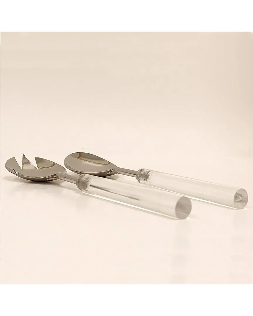 Salad Server Set with Handle - Clear Acrylic image